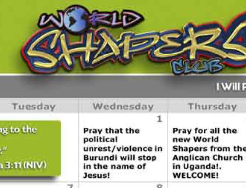 World Shapers Club November 2017 Prayer Calendar