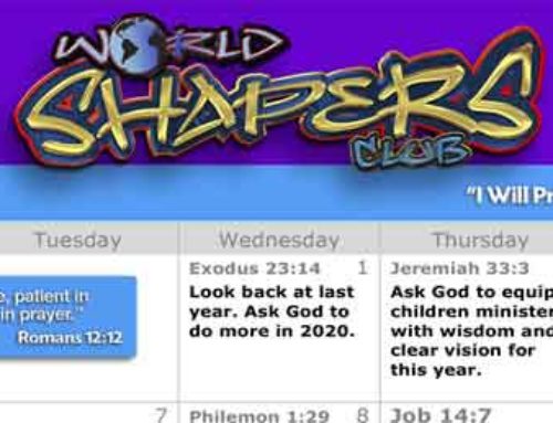 World Shapers Club January 2020 Prayer Calendar