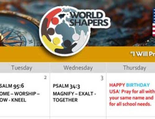 World Shapers July 2024 Prayer Calendar